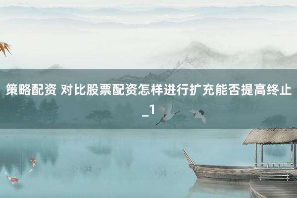 策略配资 对比股票配资怎样进行扩充能否提高终止_1