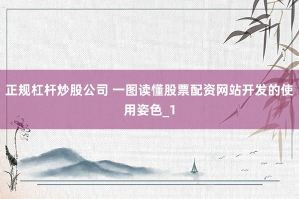 正规杠杆炒股公司 一图读懂股票配资网站开发的使用姿色_1