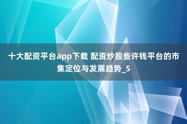 十大配资平台app下载 配资炒股些许钱平台的市集定位与发展趋势_5