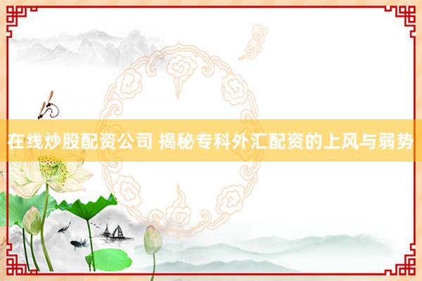 在线炒股配资公司 揭秘专科外汇配资的上风与弱势