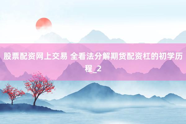 股票配资网上交易 全看法分解期货配资杠的初学历程_2