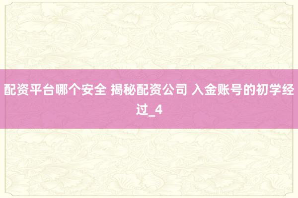 配资平台哪个安全 揭秘配资公司 入金账号的初学经过_4