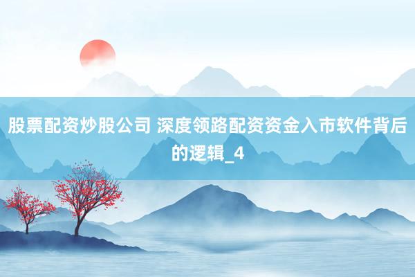 股票配资炒股公司 深度领路配资资金入市软件背后的逻辑_4