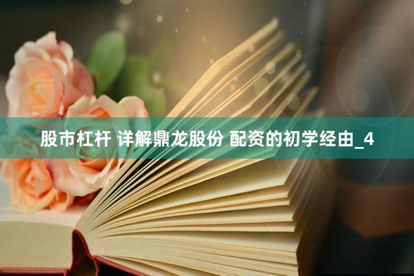 股市杠杆 详解鼎龙股份 配资的初学经由_4