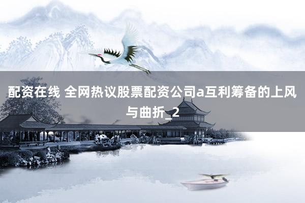 配资在线 全网热议股票配资公司a互利筹备的上风与曲折_2