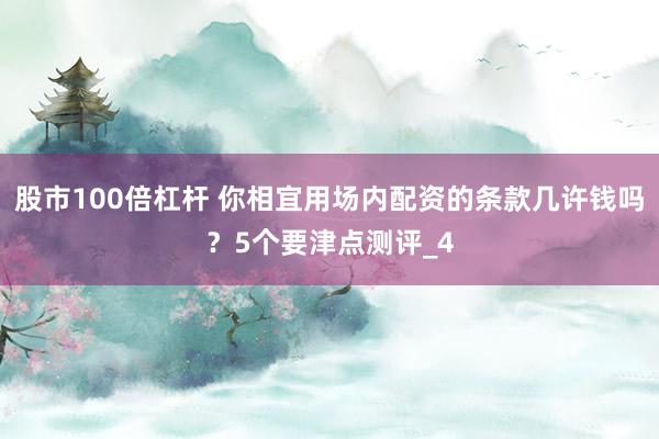 股市100倍杠杆 你相宜用场内配资的条款几许钱吗？5个要津点测评_4