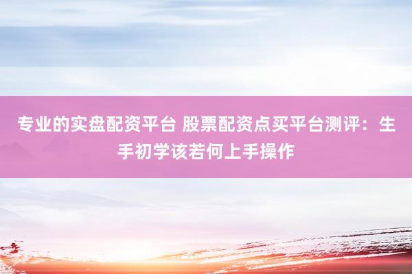 专业的实盘配资平台 股票配资点买平台测评：生手初学该若何上手操作