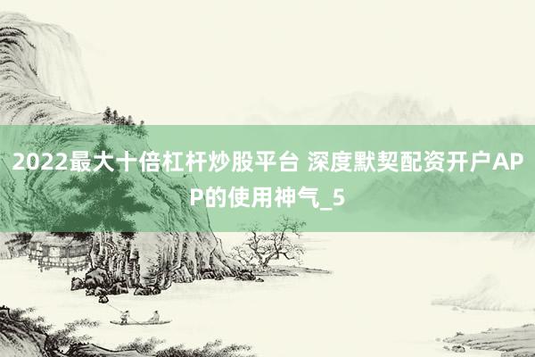 2022最大十倍杠杆炒股平台 深度默契配资开户APP的使用神气_5