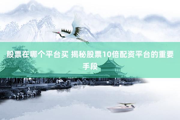 股票在哪个平台买 揭秘股票10倍配资平台的重要手段