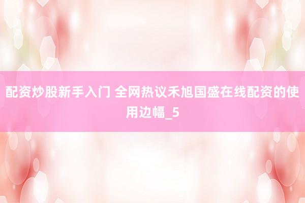 配资炒股新手入门 全网热议禾旭国盛在线配资的使用边幅_5